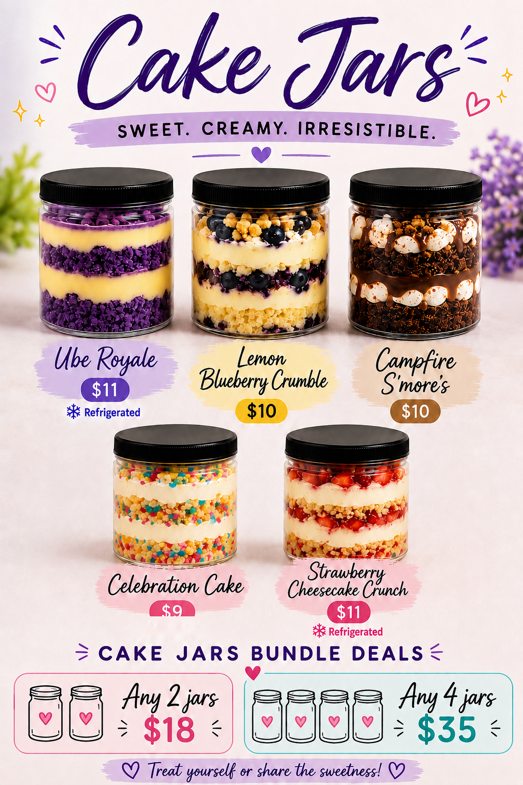 Crumb Lala Crumb cake jars