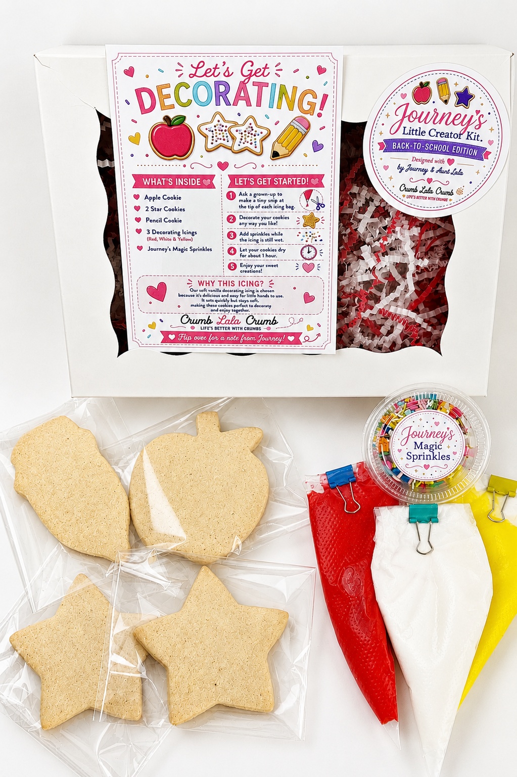 Journey's Back-to-School Cookie Kit contents