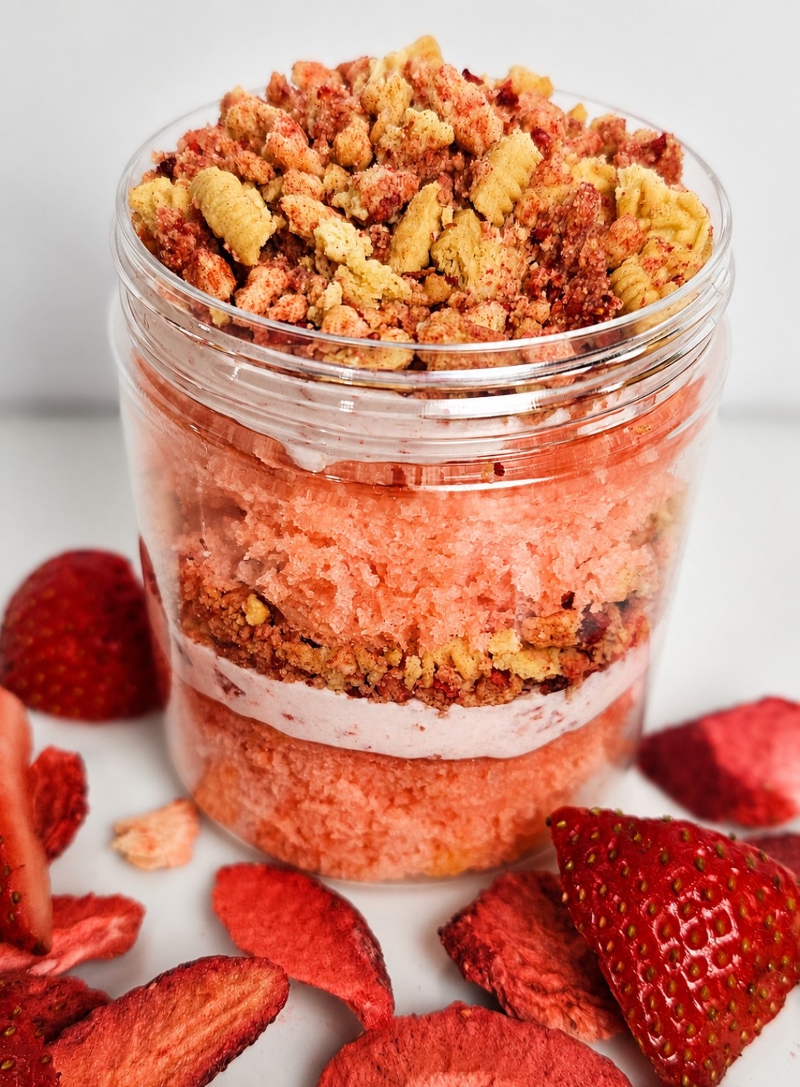 Strawberry Cheesecake Crunch cake jar